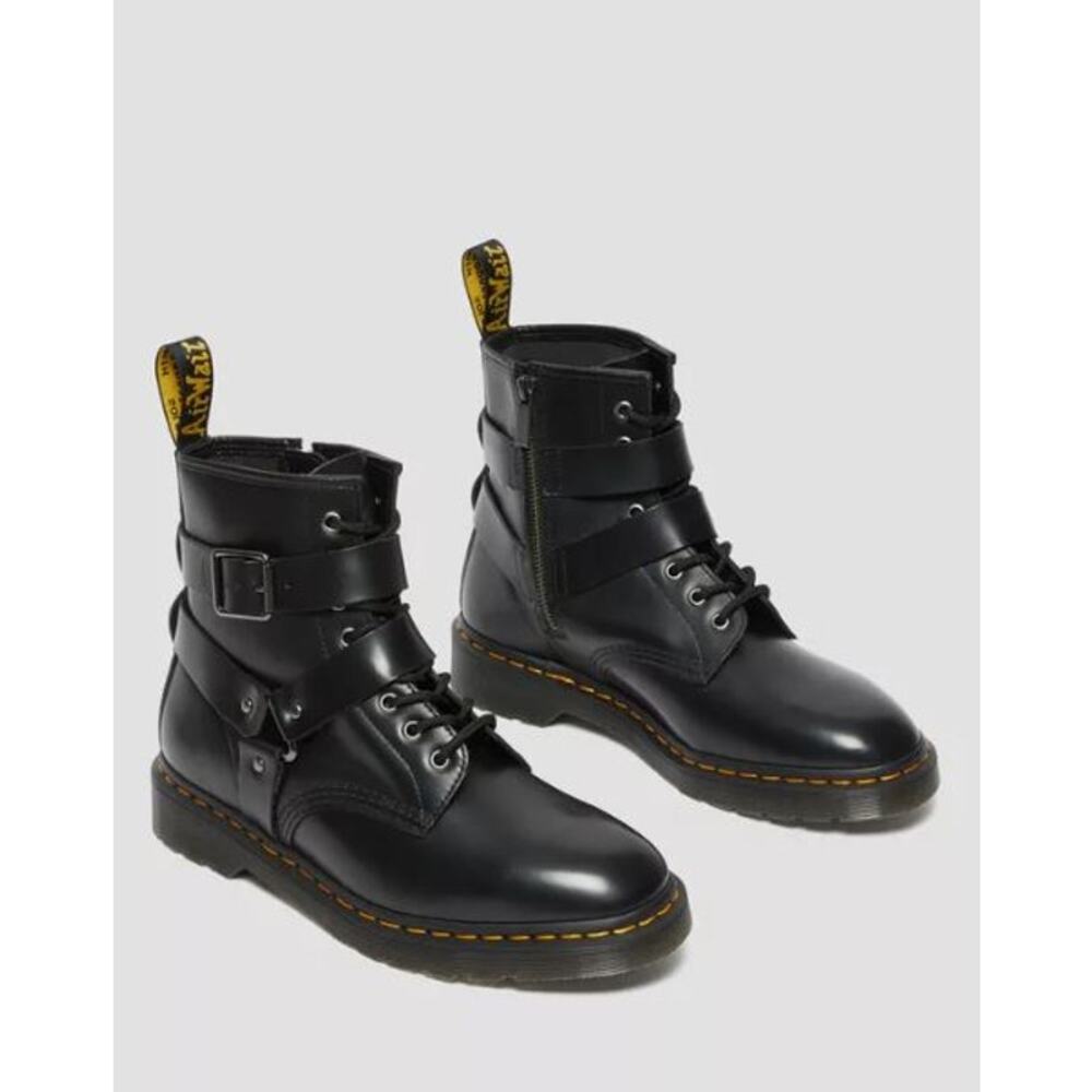 NEW Dr. Martens Cristofor Leather Harness Lace Up Boots Black Women's Size 6 - Picture 2 of 11